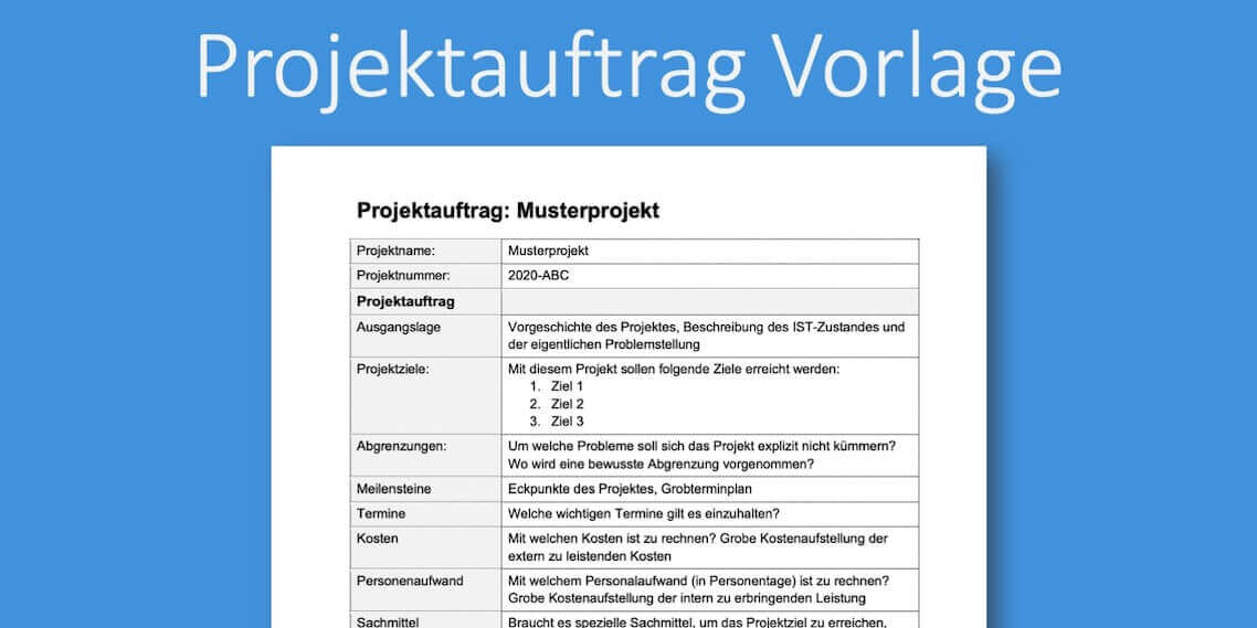 Projektauftrag Vorlage