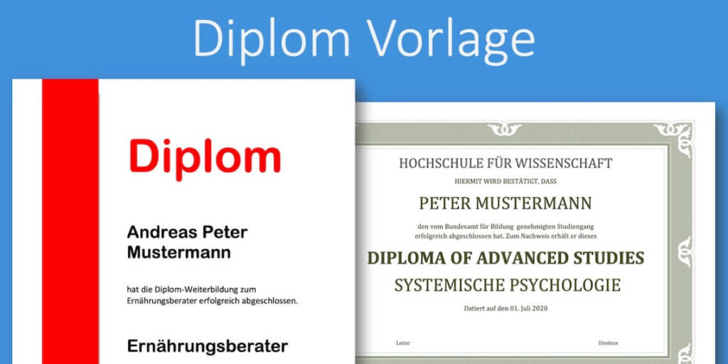 Diplom Vorlage Word Header