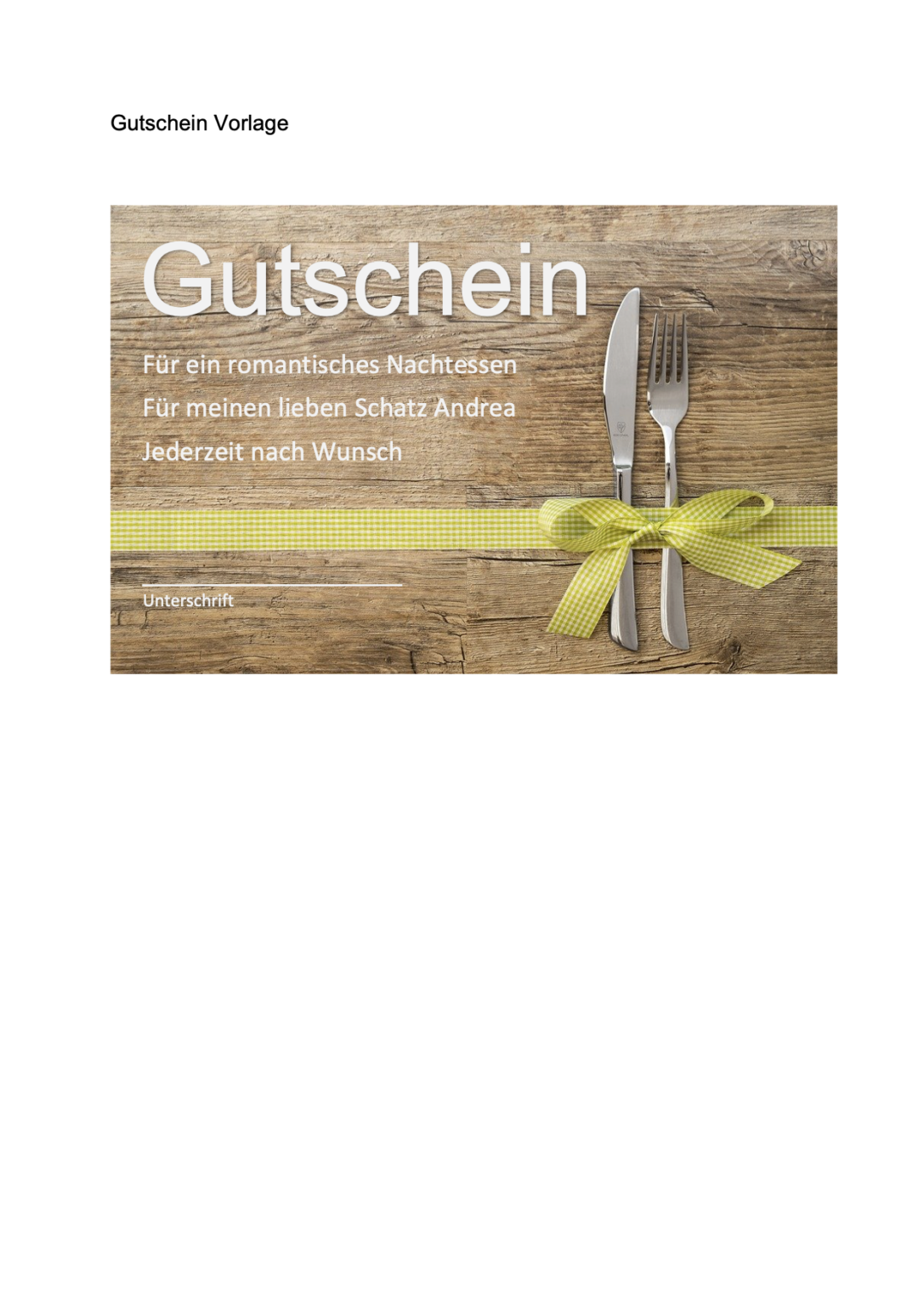 Kostenlose Gutschein Vorlagen im Word-Format - Vorla.ch