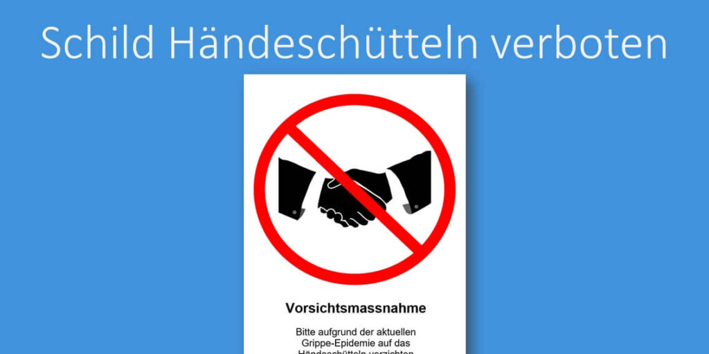 Vorlage Schild Händeschütteln verboten Header