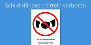 Schild Vorlage Händeschütteln verboten