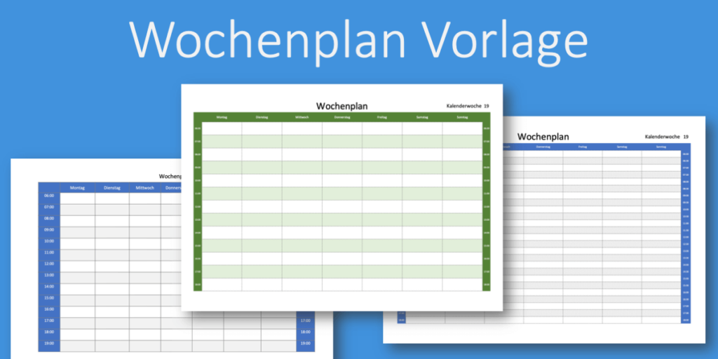 Wochenplan Vorlage | gratis Excel- & Word-Vorlage | Vorla.ch