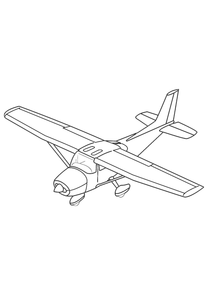 Ausmalbilder Propellerflugzeug Cessna
