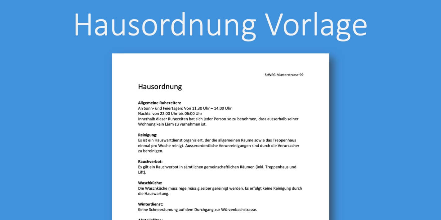 Hausordnung Vorlage (Word) Schweiz zum Ausdrucken