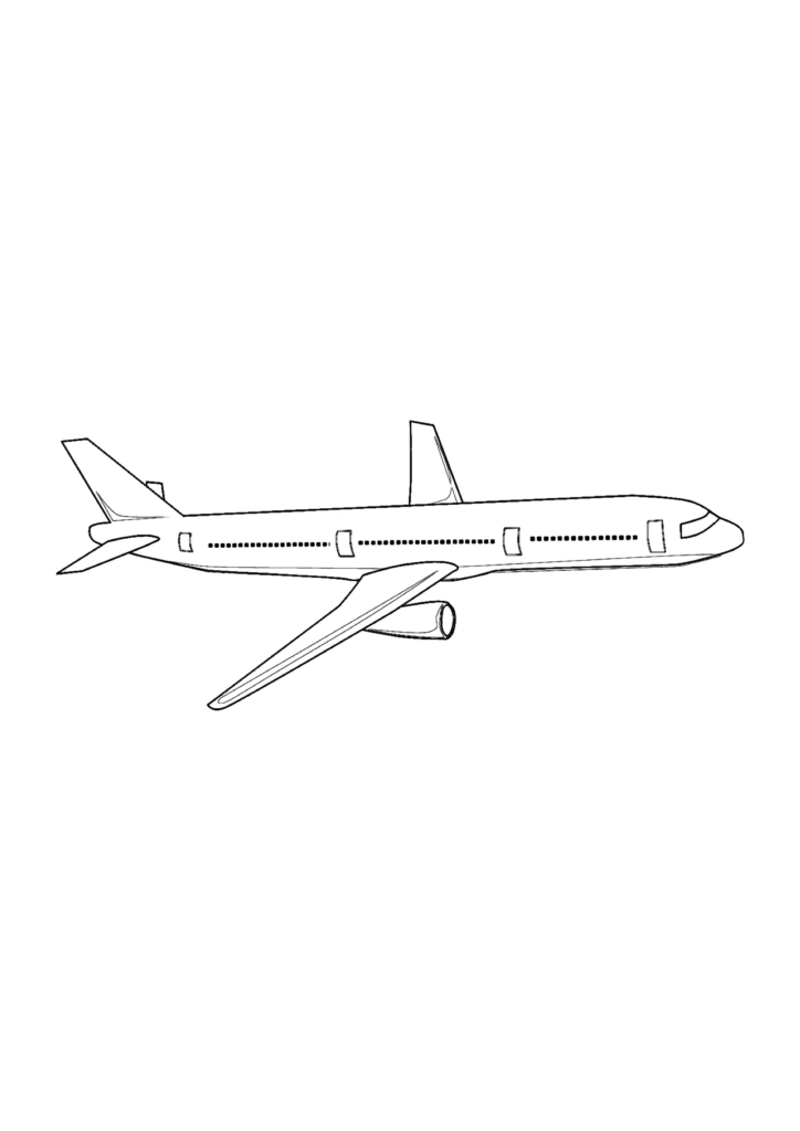 Ausmalbild Passagierflugzeug
