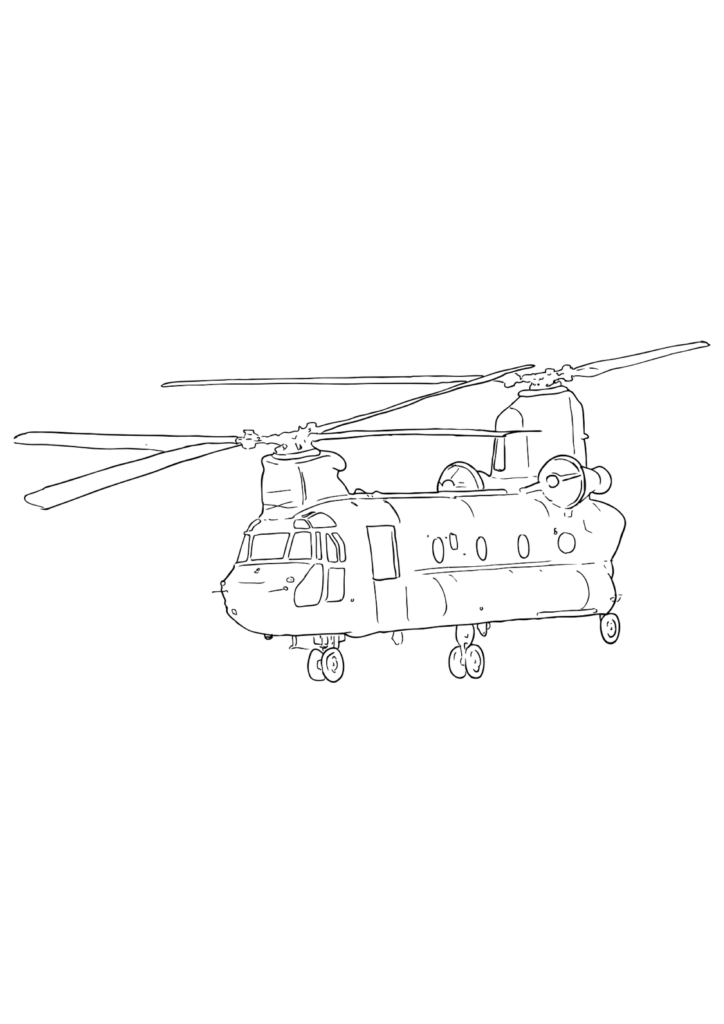 Malvorlage Chinook Helikopter