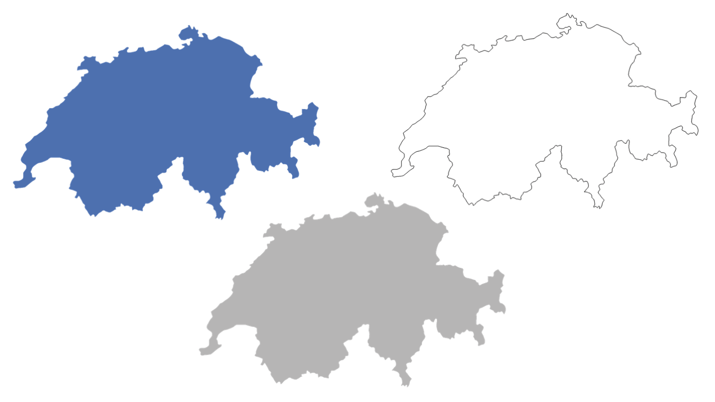 Karten der Schweiz - mit Kantone & Seen kostenlos downloaden