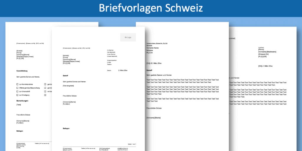 Briefvorlage Schweiz Word Header