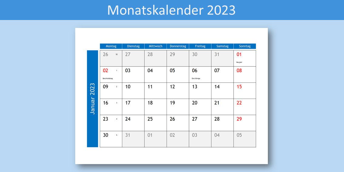 Monatskalender 2023 Header