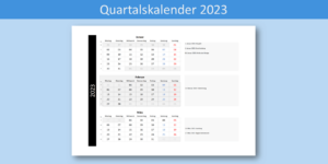 Quartalskalender 2023 Schweiz
