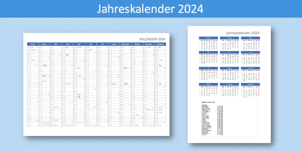 Kalender 2024 Schweiz zum Ausdrucken