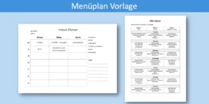 Menüplan Vorlage für eine Woche