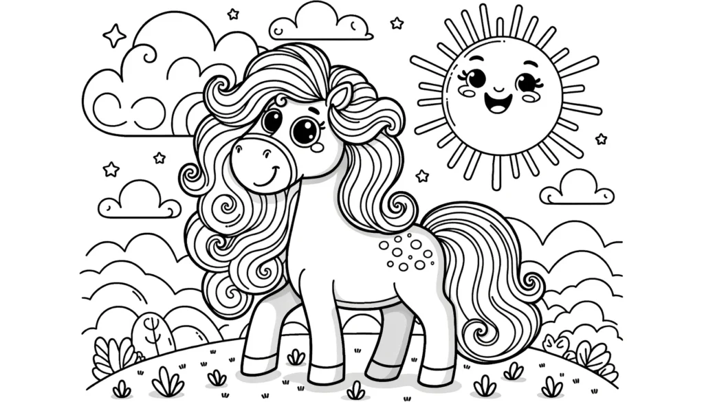Hübsches Pferd und Sonne