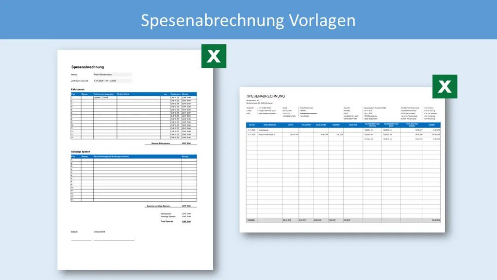 Spesenabrechnung Vorlage