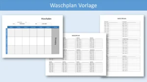 Waschplan Vorlage