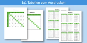 1x1 Tabellen zum Ausdrucken