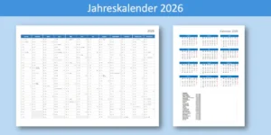 Schweizer Jahreskalender 2026 zum Ausdrucken