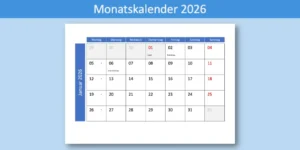 Monatskalender 2026 Schweiz