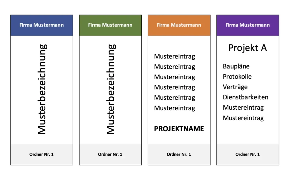 Ordnerrücken-Vorlage 7cm Breite für Excel