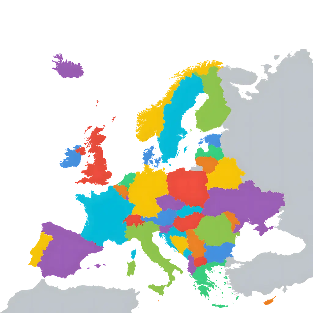 Farbige Europakarte zum Ausdrucken