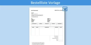 Bestellliste Vorlage Header