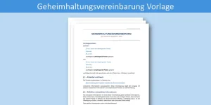 Geheimhaltungsvereinbarung Vorlage