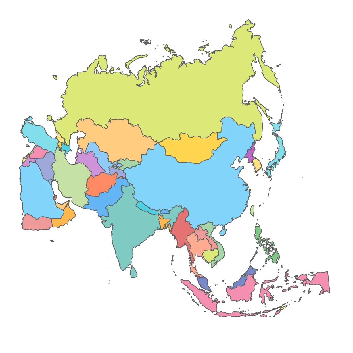 Asien Karte Länder