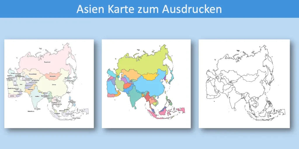 Asien Karten zum Ausdrucken Header